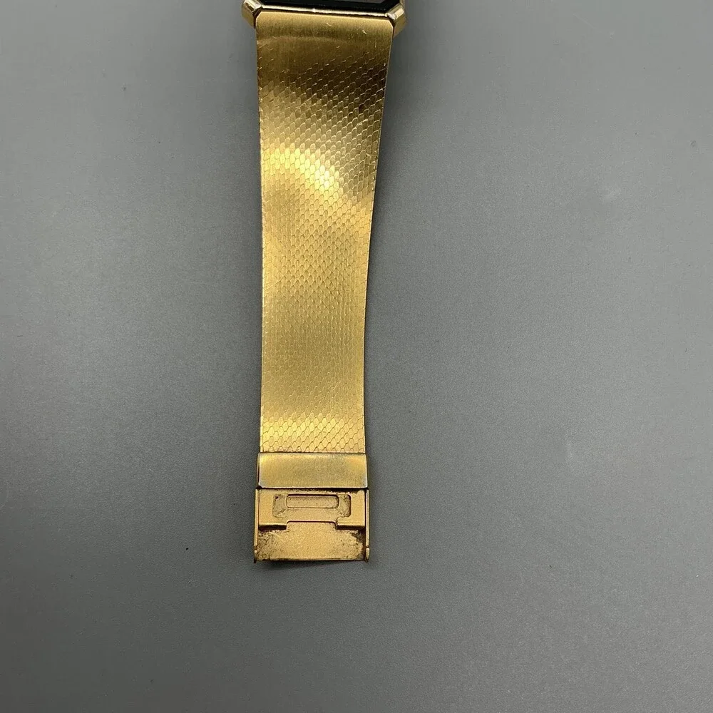 Vintage Lassale Womens Watch 23mm Black Dial Gold Tone 2F50-6009 New Battery 7